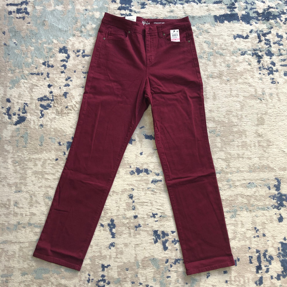 Style&Co Tummy Control Rail Straight Leg Embroider - Picture 5 of 8